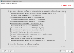 Fusion Middleware Configuration Wizard