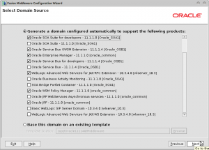 Fusion Middleware Configuration Wizard