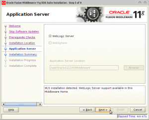 Oracle Fusion Middleware 11g SOA Suite Installation - Step 5 of 8