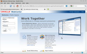 WebCenter Welcome Page