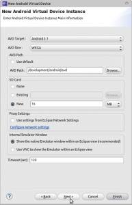 New Android Virtual Device